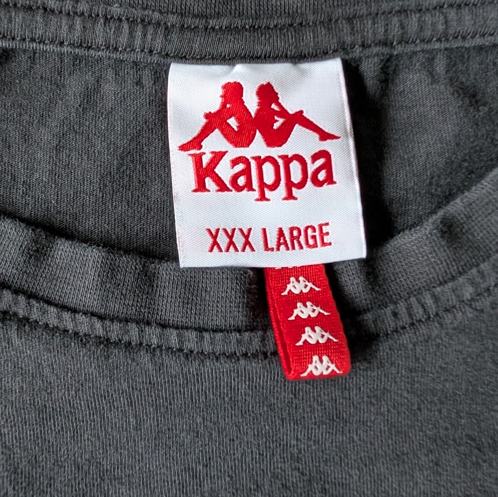 Kappa Authentic 222 Banda Logo Taped Sleeve Graphic Streetwear Shirt Black XXXL image 8